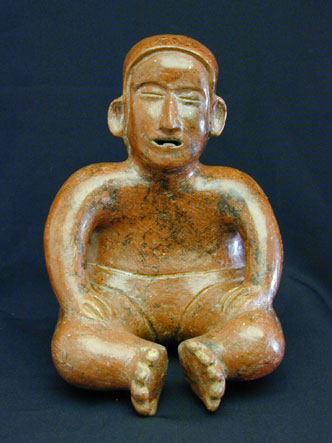 Colima Seated Male, Ancient West Mexico Pre-Columbian Art