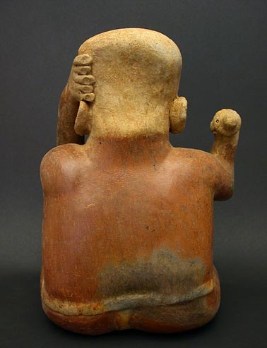 Jalisco Shaman Holding a Rattle, Ancient West Mexico Pre-Columbian Art