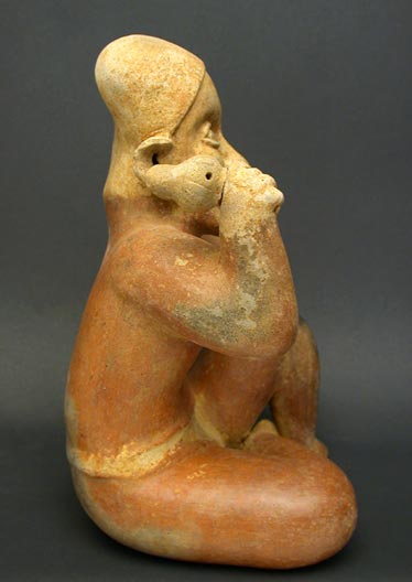 Jalisco Shaman Holding a Rattle, Ancient West Mexico Pre-Columbian Art