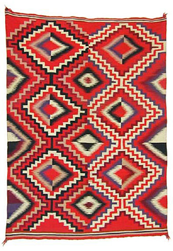 Navajo Germantown Blanket, Southwest Native American Indian Art