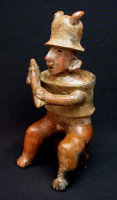 Nayarit Seated Warrior, Ancient West Mexico Pre-Columbian Art
