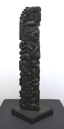 Nootka Wood Totem Pole, Pacific Northwest Coast Native American Indian Art