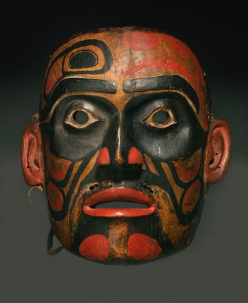 Bella Bella Ceremonial Mask, Pacific Northwest Coast Native American Indian Art