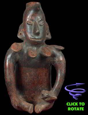 Colima Seated Shaman, Ancient West Mexico Pre-Columbian Art