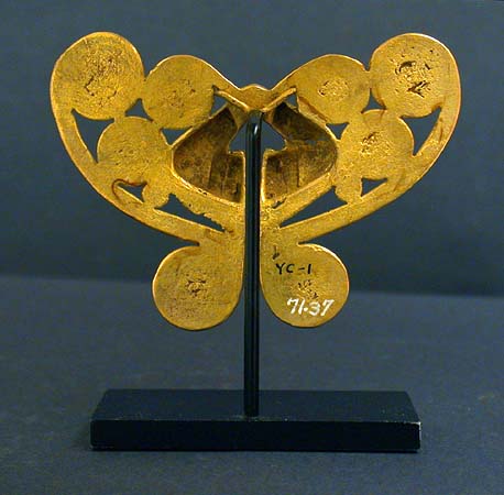 Tairona Gold Butterfly Nose Ornament, Ancient West Mexico Pre-Columbian Art