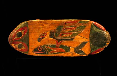 Polychrome Wood Chiefs Stool, Pacific Northwest Coast Native American Indian Art