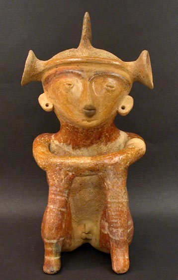 Chinesco Seated Figure with Tripartite (Tricorn) Headdress
