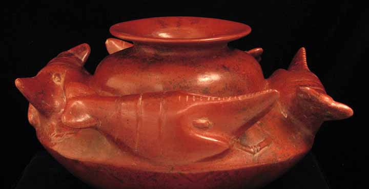 Colima Lobster Effigy Vessel Depicting four Lobsters or Crayfish