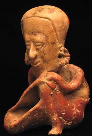 Jalisco female Thinker figure, Ancient West Mexico Pre-Columbian Art