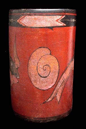 Mayan Painted Cylinder Vessel, Ancient West Mexico Pre-Columbian Art