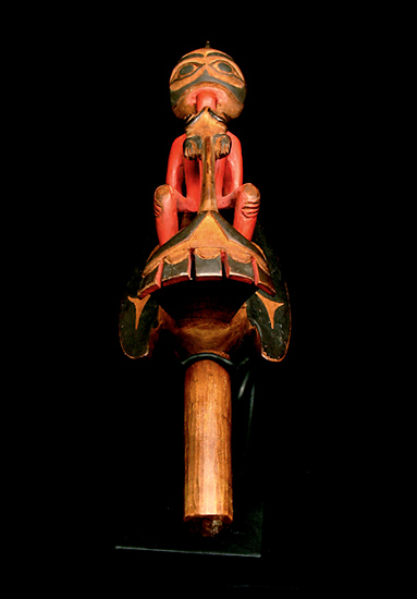 Tlingit Wood Raven Rattle, Pacific Northwest Coast Native American Indian Art