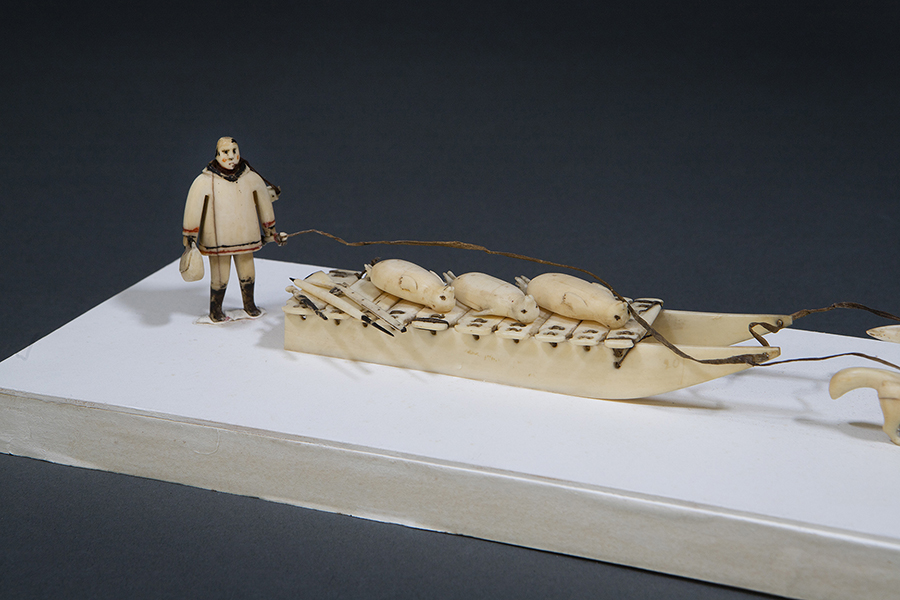 CARVED ESKIMO DOG TEAM, SLED, SEALS, AND MAN, LATE 19TH - EARLY 20TH CENTURY 5