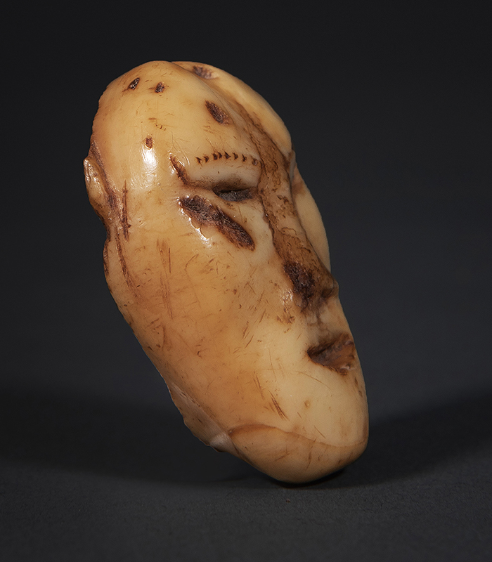 ESKIMO CARVING OF A HUMAN HEAD, THULE CULTURE, 16th-17th CENTURY 5